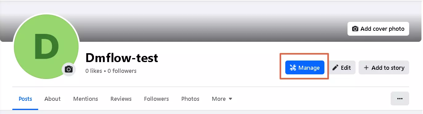 Manage in Fan Page